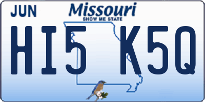 MO license plate HI5K5Q