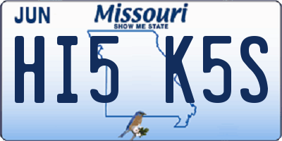 MO license plate HI5K5S