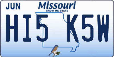 MO license plate HI5K5W