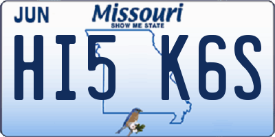 MO license plate HI5K6S