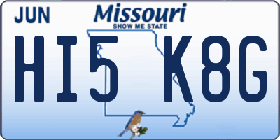 MO license plate HI5K8G