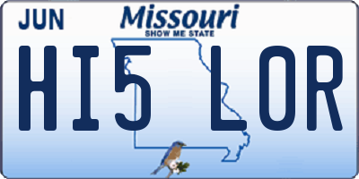 MO license plate HI5L0R