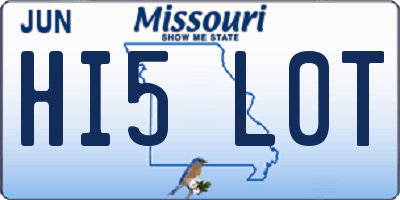 MO license plate HI5L0T
