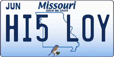 MO license plate HI5L0Y