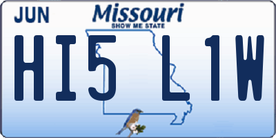 MO license plate HI5L1W