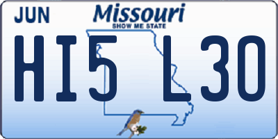 MO license plate HI5L3O