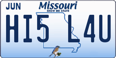 MO license plate HI5L4U
