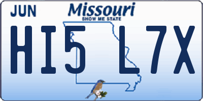MO license plate HI5L7X