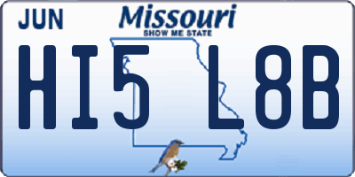 MO license plate HI5L8B