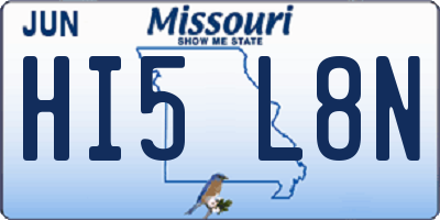 MO license plate HI5L8N