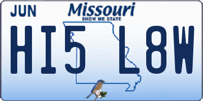 MO license plate HI5L8W