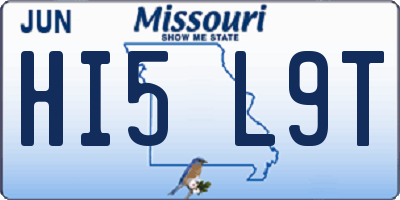 MO license plate HI5L9T