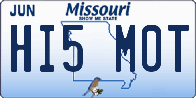 MO license plate HI5M0T