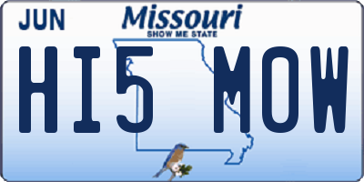 MO license plate HI5M0W