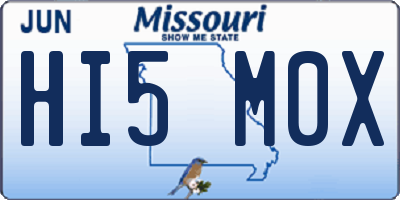 MO license plate HI5M0X