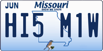 MO license plate HI5M1W
