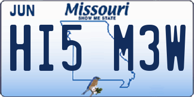 MO license plate HI5M3W