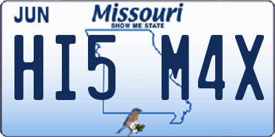 MO license plate HI5M4X