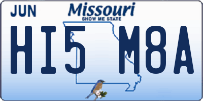 MO license plate HI5M8A