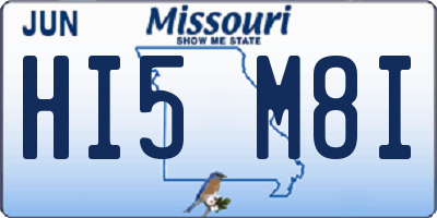 MO license plate HI5M8I