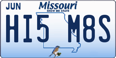 MO license plate HI5M8S