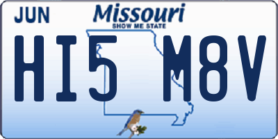 MO license plate HI5M8V
