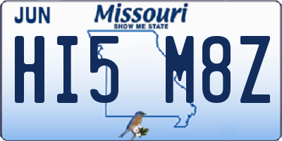 MO license plate HI5M8Z