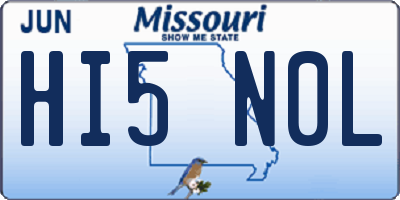 MO license plate HI5N0L