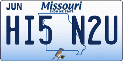MO license plate HI5N2U
