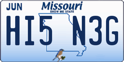 MO license plate HI5N3G