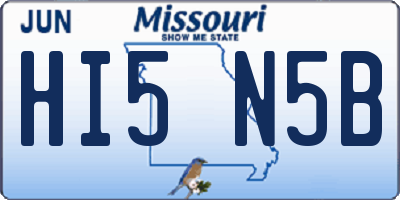 MO license plate HI5N5B
