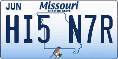 MO license plate HI5N7R
