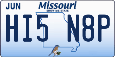 MO license plate HI5N8P