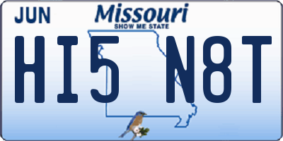 MO license plate HI5N8T