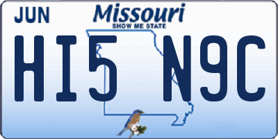 MO license plate HI5N9C