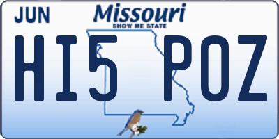 MO license plate HI5P0Z