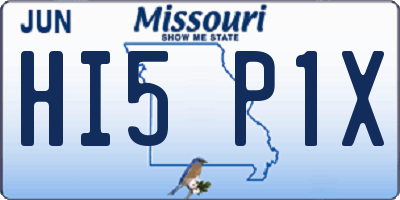 MO license plate HI5P1X