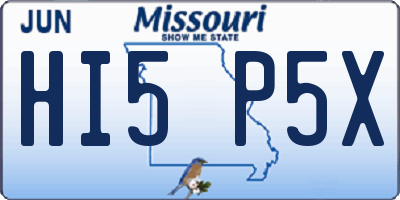 MO license plate HI5P5X