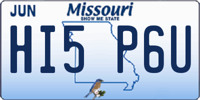 MO license plate HI5P6U