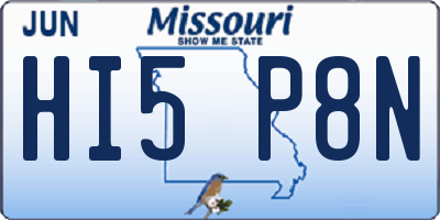MO license plate HI5P8N