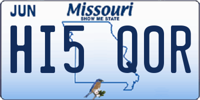 MO license plate HI5Q0R