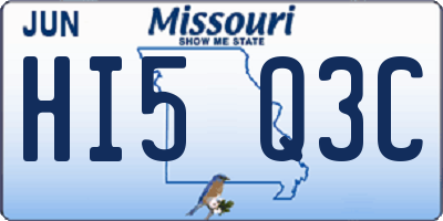 MO license plate HI5Q3C