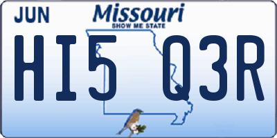 MO license plate HI5Q3R