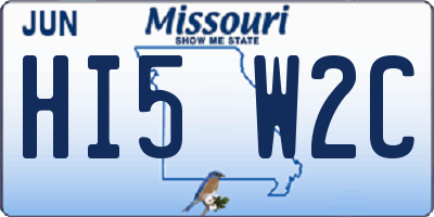 MO license plate HI5W2C