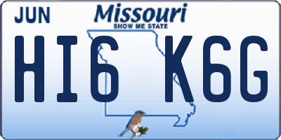 MO license plate HI6K6G