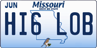 MO license plate HI6L0B