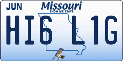 MO license plate HI6L1G