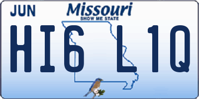 MO license plate HI6L1Q