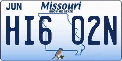 MO license plate HI6O2N