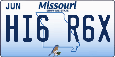 MO license plate HI6R6X